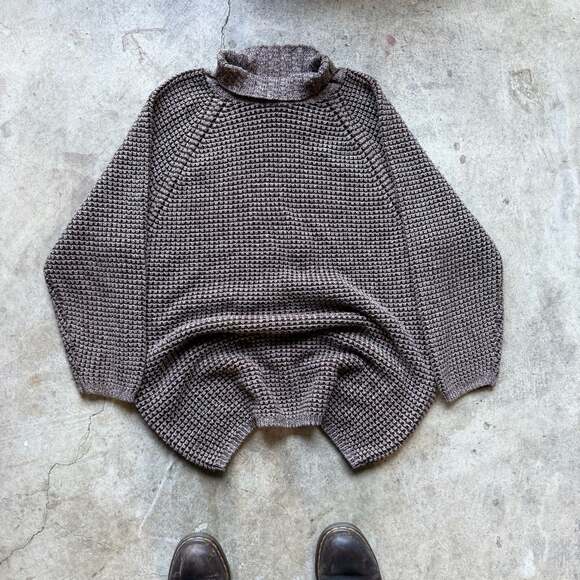 Boutique EUROPA Sweaters - Boutique EUROPA Turtleneck Sweater Knit Pullover, Waffle Knit, Size XL